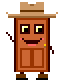 Knobby, the clubhouse door, tipping his hat